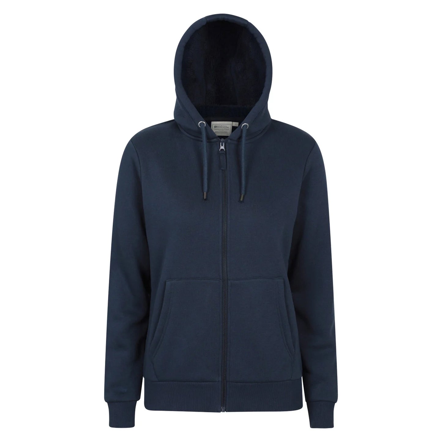 Navy - Front - Mountain Warehouse Womens-Ladies Dalton Sherpa Lined Full Zip Hoodie