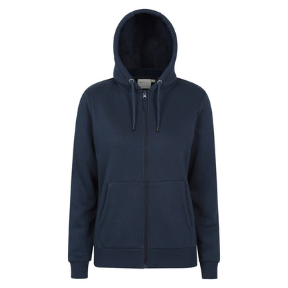 Navy - Front - Mountain Warehouse Womens-Ladies Dalton Sherpa Lined Full Zip Hoodie