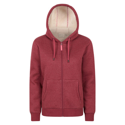 Rust - Front - Mountain Warehouse Womens-Ladies Dalton Sherpa Lined Full Zip Hoodie