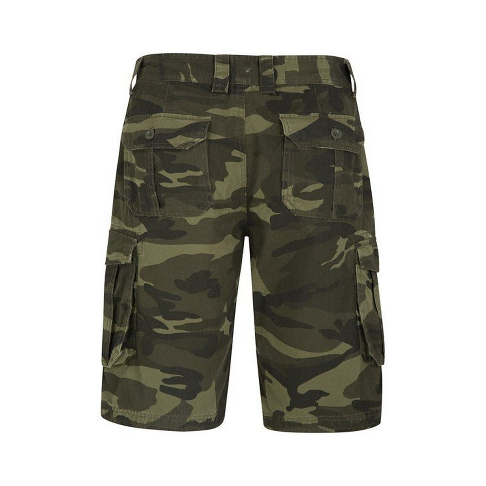 Khaki Green-Black - Back - Mountain Warehouse Mens Camo Cargo Shorts