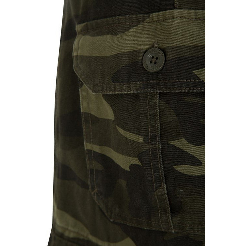 Khaki Green-Black - Pack Shot - Mountain Warehouse Mens Camo Cargo Shorts