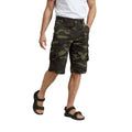 Khaki Green-Black - Close up - Mountain Warehouse Mens Camo Cargo Shorts