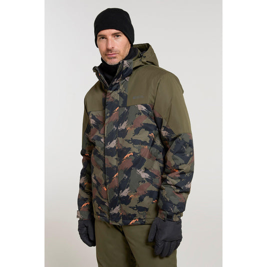Khaki Brown - Front - Mountain Warehouse Mens Camo Ski Jacket & Trousers