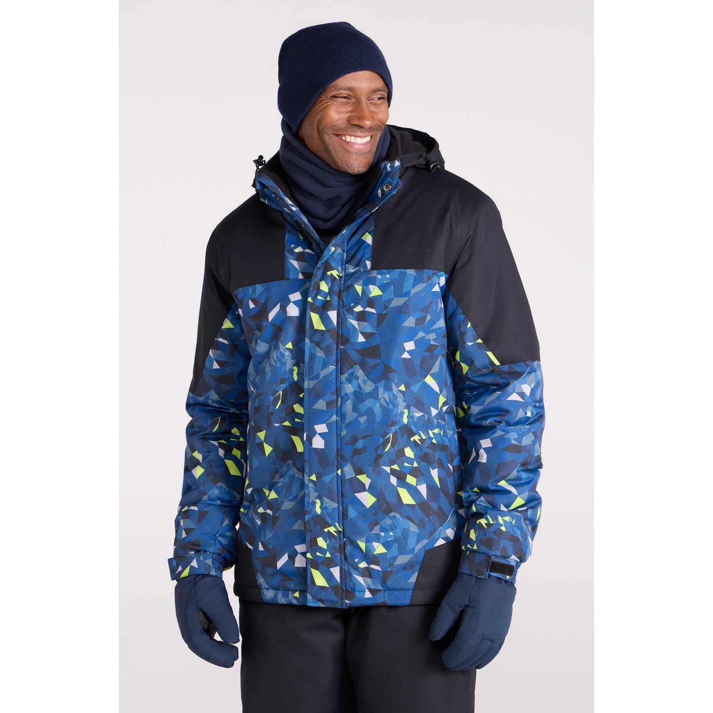 Dark Blue - Front - Mountain Warehouse Mens Camo Ski Jacket & Trousers