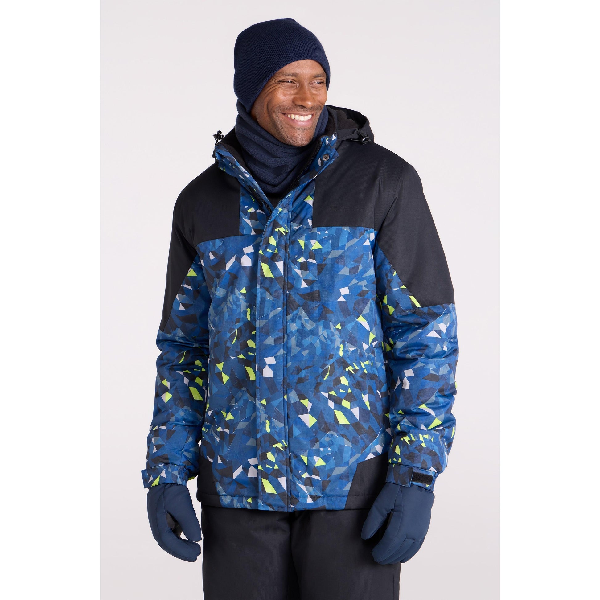 Dark Blue - Front - Mountain Warehouse Mens Camo Ski Jacket & Trousers