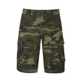 Khaki Green-Black - Front - Mountain Warehouse Mens Camo Cargo Shorts