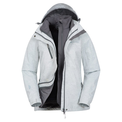 White - Lifestyle - Mountain Warehouse Womens-Ladies Bracken Melange 3 in 1 Jacket
