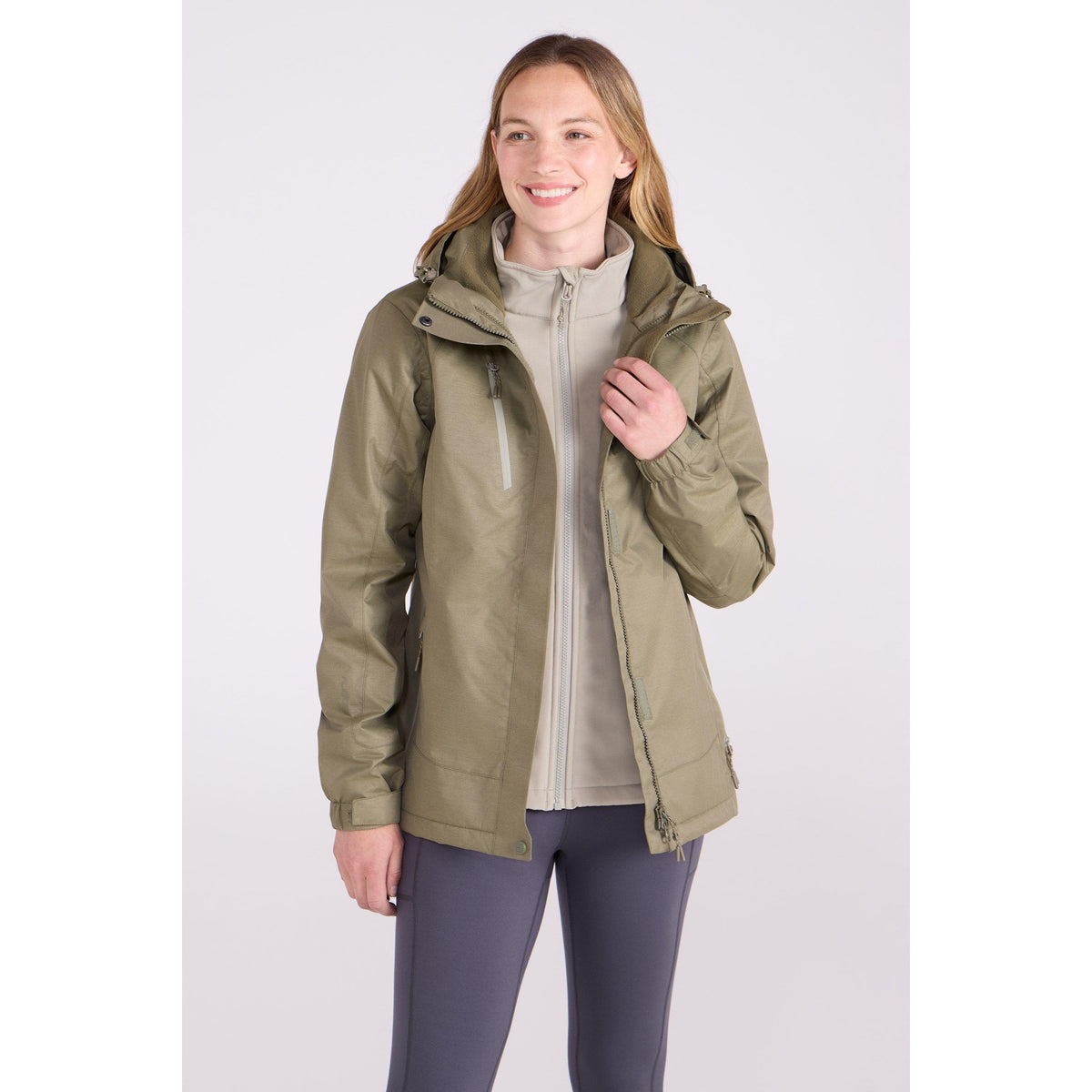 Green - Front - Mountain Warehouse Womens-Ladies Bracken Melange 3 in 1 Jacket