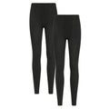 Black - Front - Mountain Warehouse Womens-Ladies Fleece Lined Thermal Leggings (Pack of 2)