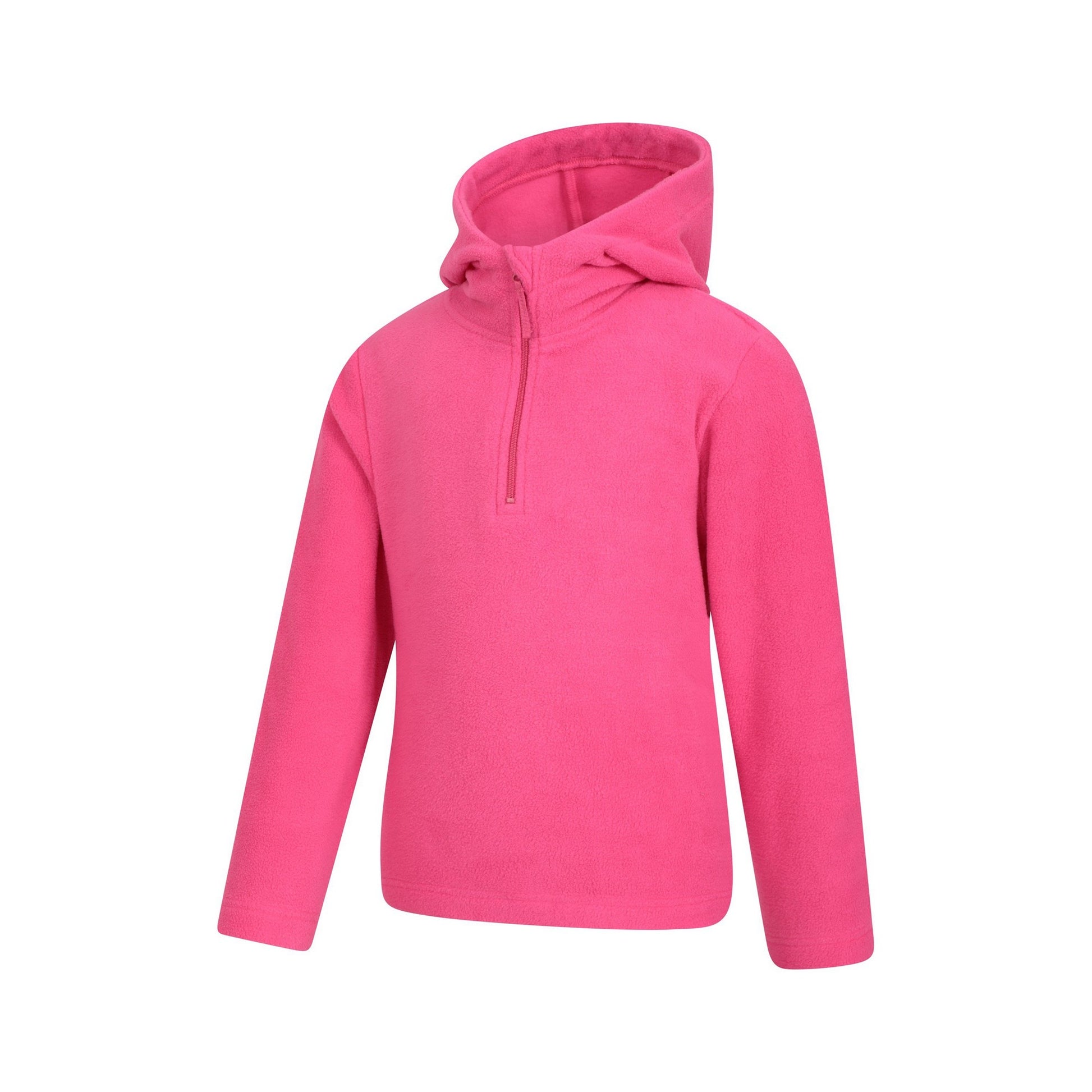 Dark Pink - Side - Mountain Warehouse Childrens-Kids Camber II Fleece Hoodie
