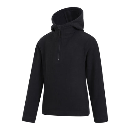 Jet Black - Side - Mountain Warehouse Childrens-Kids Camber II Fleece Hoodie