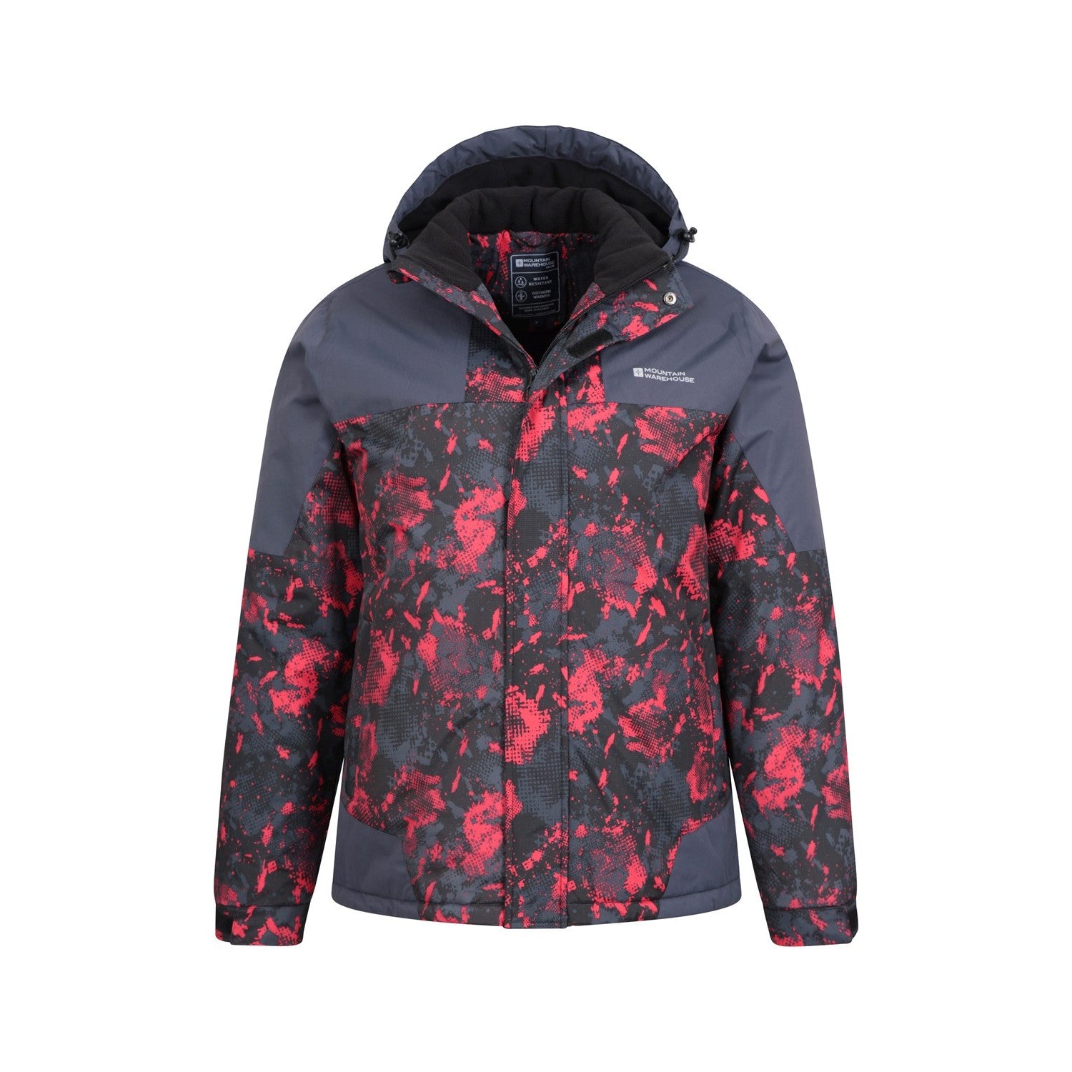 Dark Grey - Close up - Mountain Warehouse Mens Printed Ski Jacket & Trousers Set