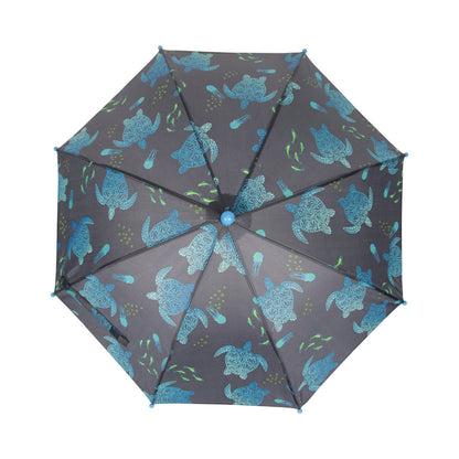 Dark Blue - Side - Mountain Warehouse Childrens-Kids Printed Stick Umbrella