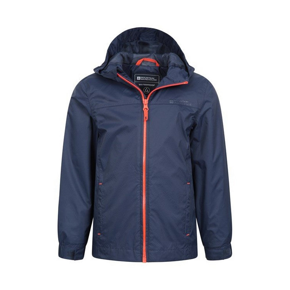 Blue - Pack Shot - Mountain Warehouse Childrens-Kids Torrent Taped Seam Waterproof Jacket
