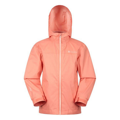 Coral - Front - Mountain Warehouse Childrens-Kids Torrent Taped Seam Waterproof Jacket