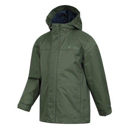 Green - Lifestyle - Mountain Warehouse Childrens-Kids Torrent Taped Seam Waterproof Jacket