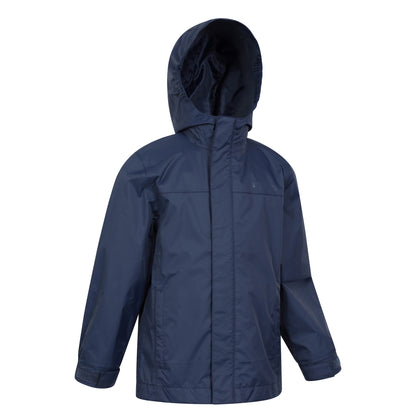 Navy - Side - Mountain Warehouse Childrens-Kids Torrent Taped Seam Waterproof Jacket