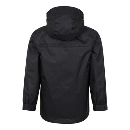 Jet Black - Back - Mountain Warehouse Childrens-Kids Torrent Taped Seam Waterproof Jacket