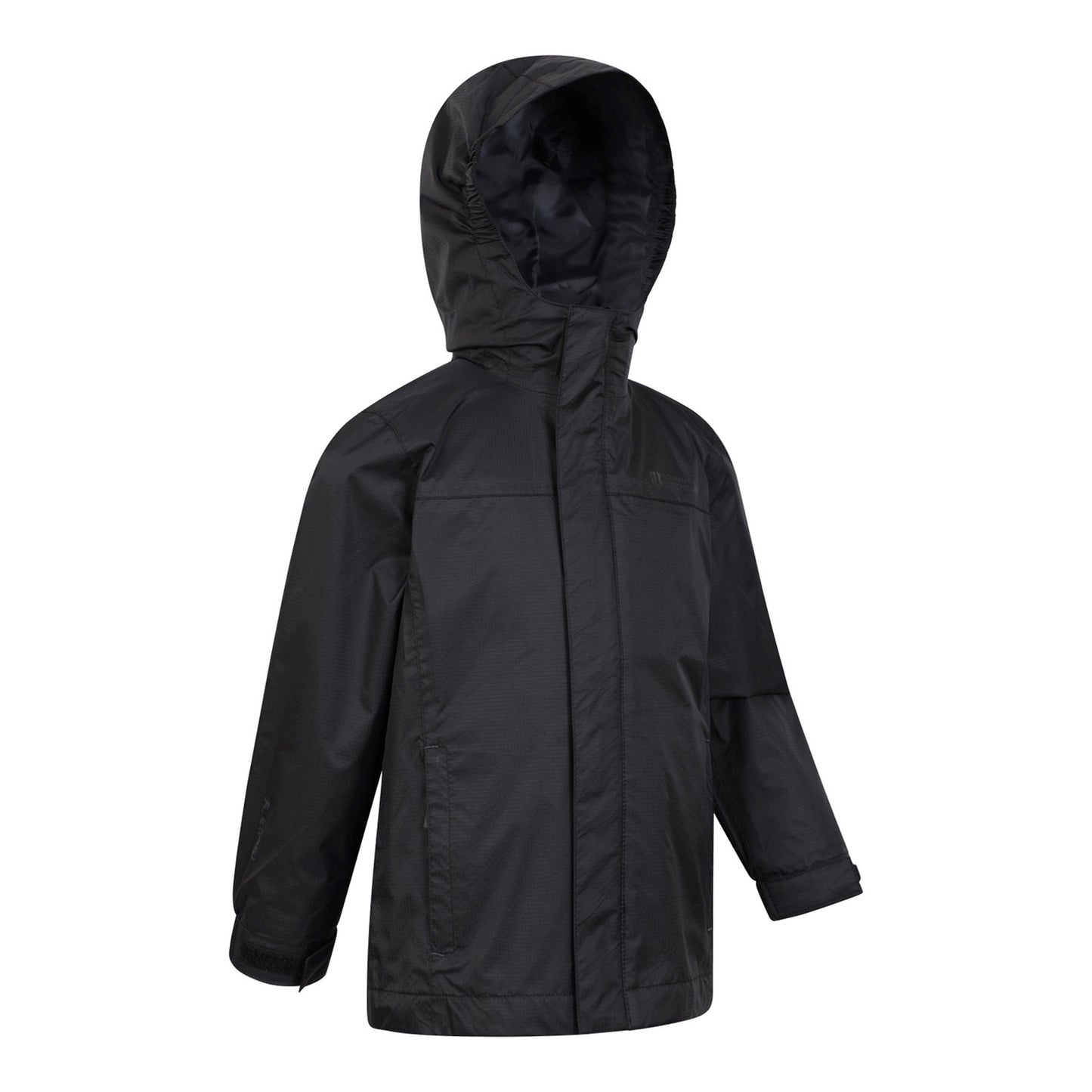 Jet Black - Side - Mountain Warehouse Childrens-Kids Torrent Taped Seam Waterproof Jacket