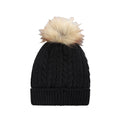 Black - Back - Animal Womens-Ladies Becky Recycled Winter Hat