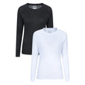 Mixed - Front - Mountain Warehouse Womens-Ladies Talus Thermal Base Layer Top (Pack of 2)