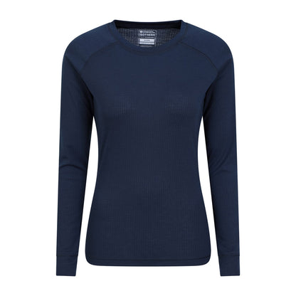 Navy - Side - Mountain Warehouse Womens-Ladies Talus Thermal Base Layer Top (Pack of 2)