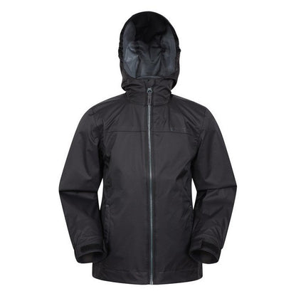Black - Front - Mountain Warehouse Childrens-Kids Torrent Taped Seam Waterproof Jacket