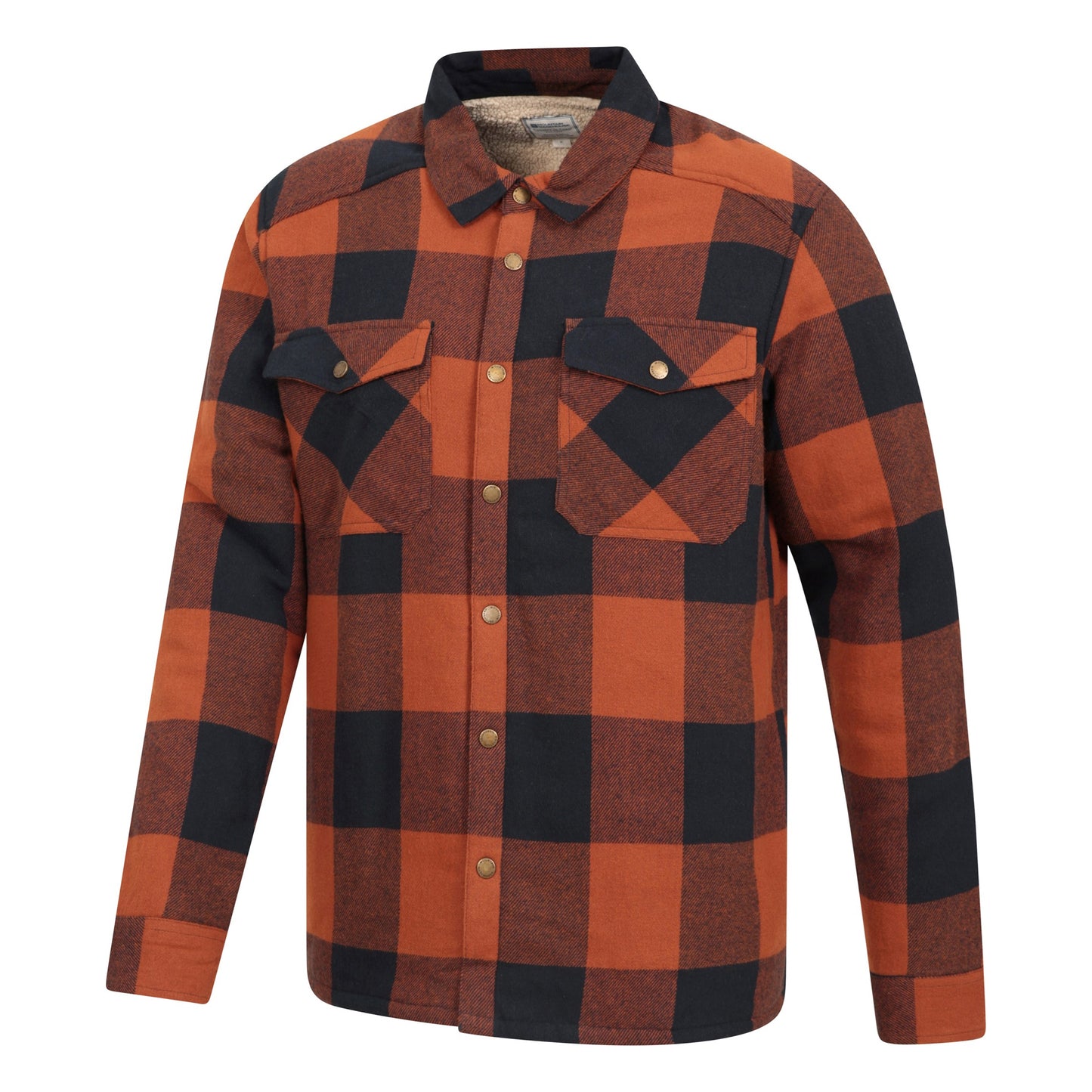 Burnt Orange - Lifestyle - Mountain Warehouse Mens Pinn Flannel Borg Lined Shirt