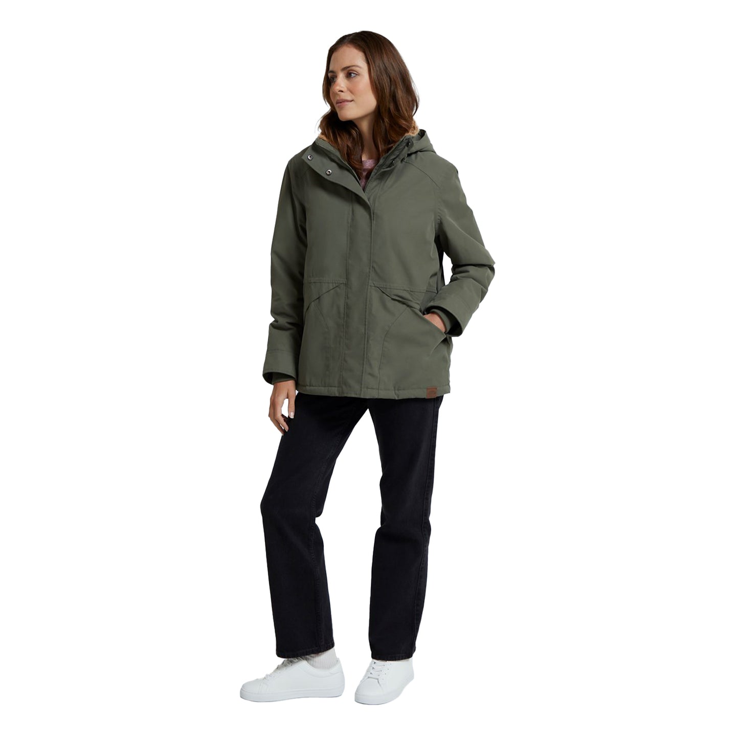 Khaki Green - Side - Animal Womens-Ladies Tremayne Waterproof Jacket
