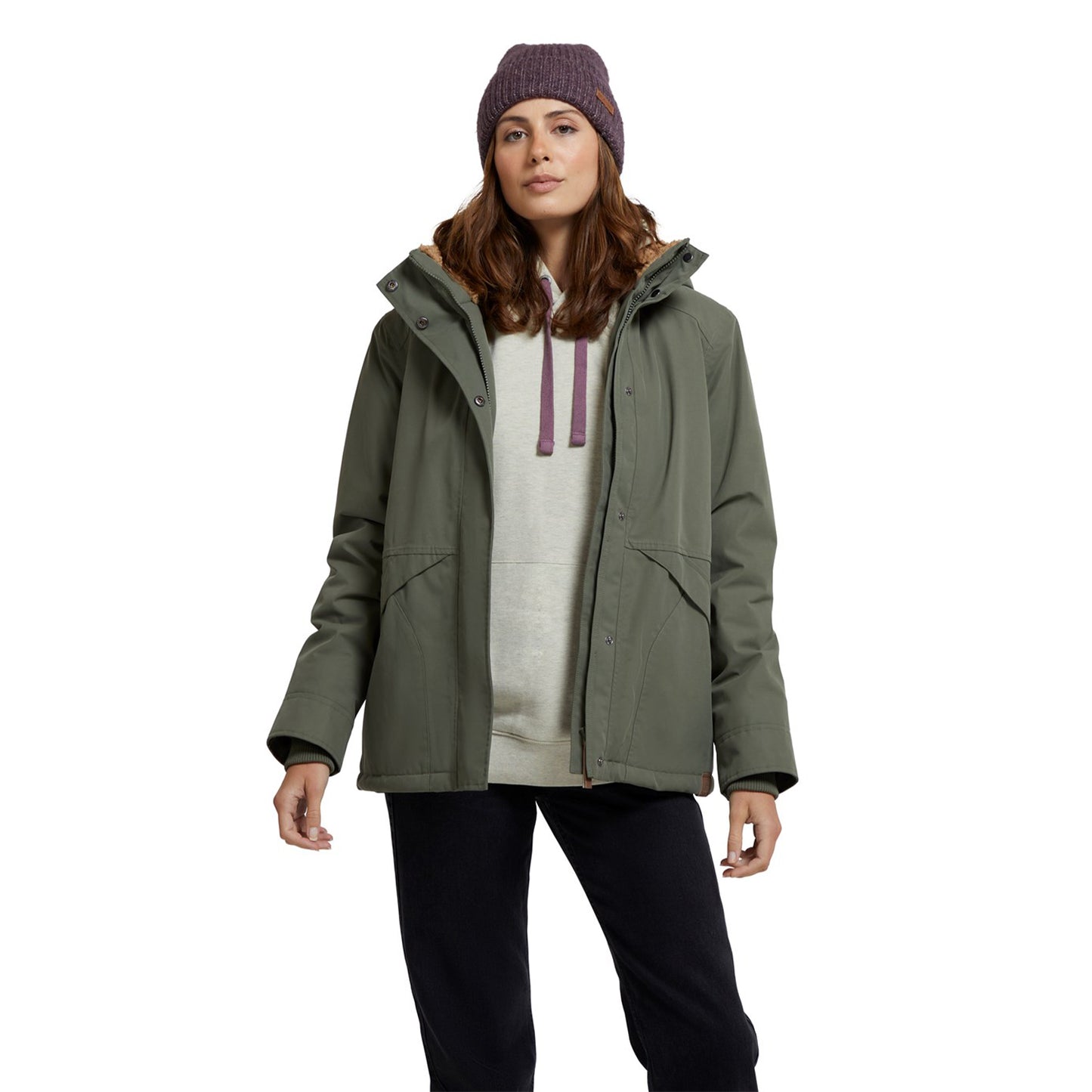 Khaki Green - Front - Animal Womens-Ladies Tremayne Waterproof Jacket