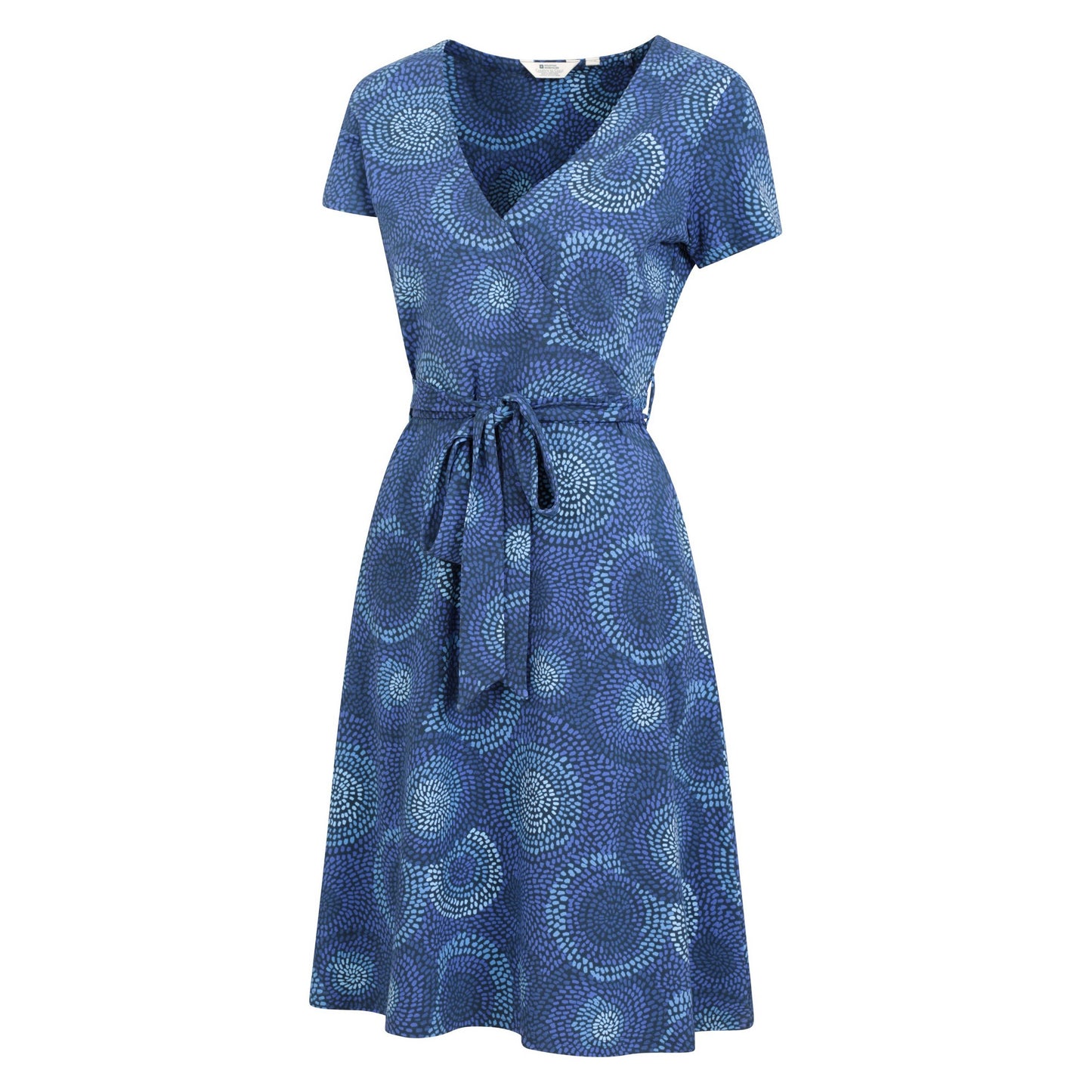 Indigo - Side - Mountain Warehouse Womens-Ladies Santorini Printed Jersey Wrap Dress