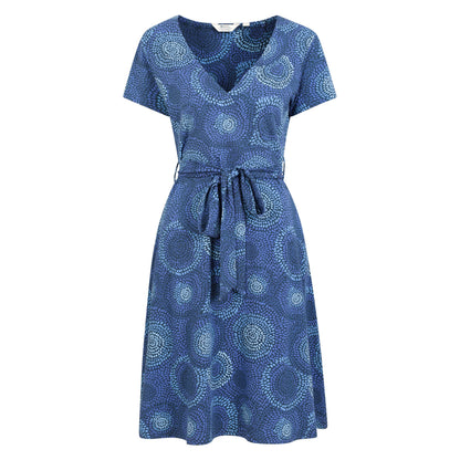 Indigo - Front - Mountain Warehouse Womens-Ladies Santorini Printed Jersey Wrap Dress