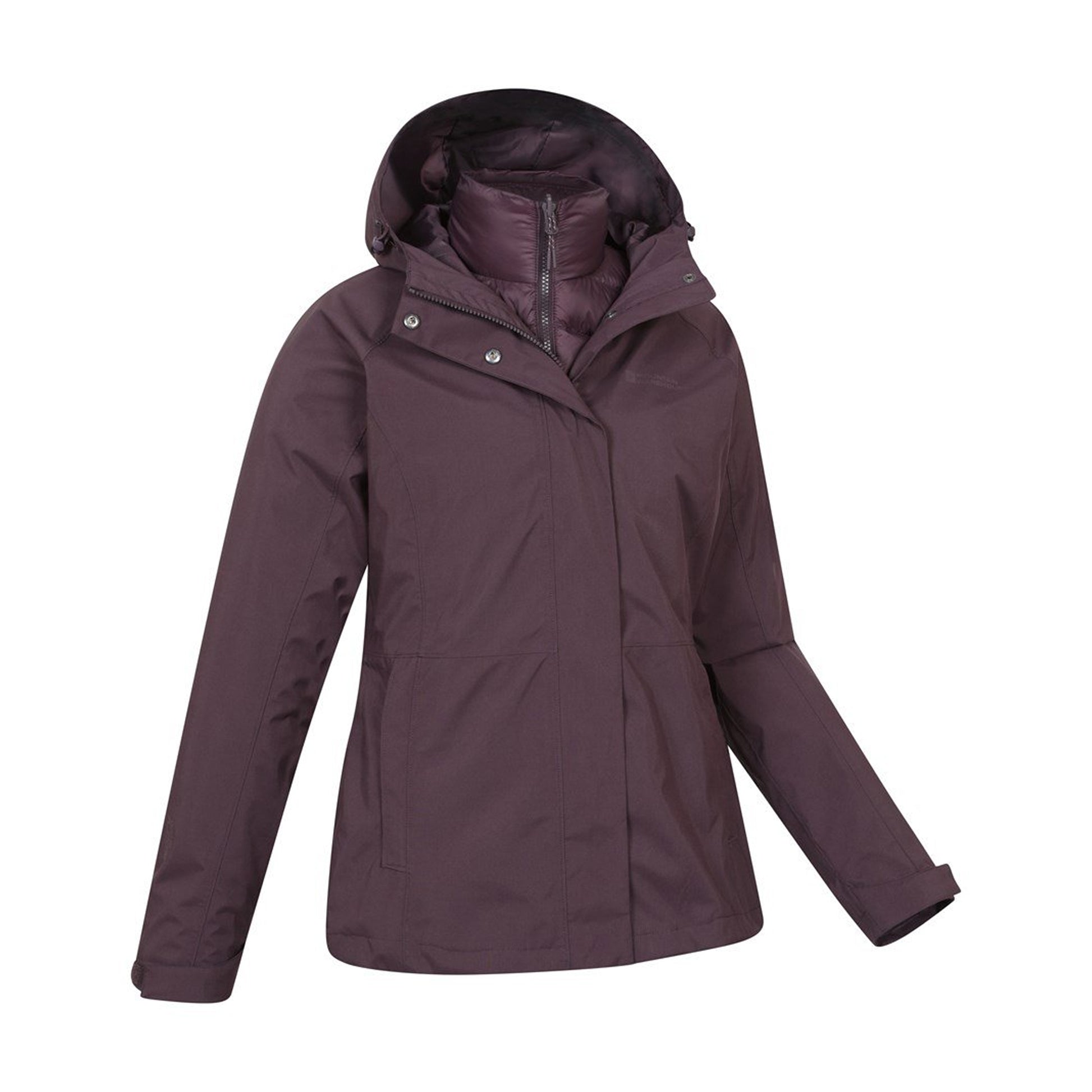 Dark Burgundy - Back - Mountain Warehouse Womens-Ladies Alaskan 3 in 1 Padded Jacket