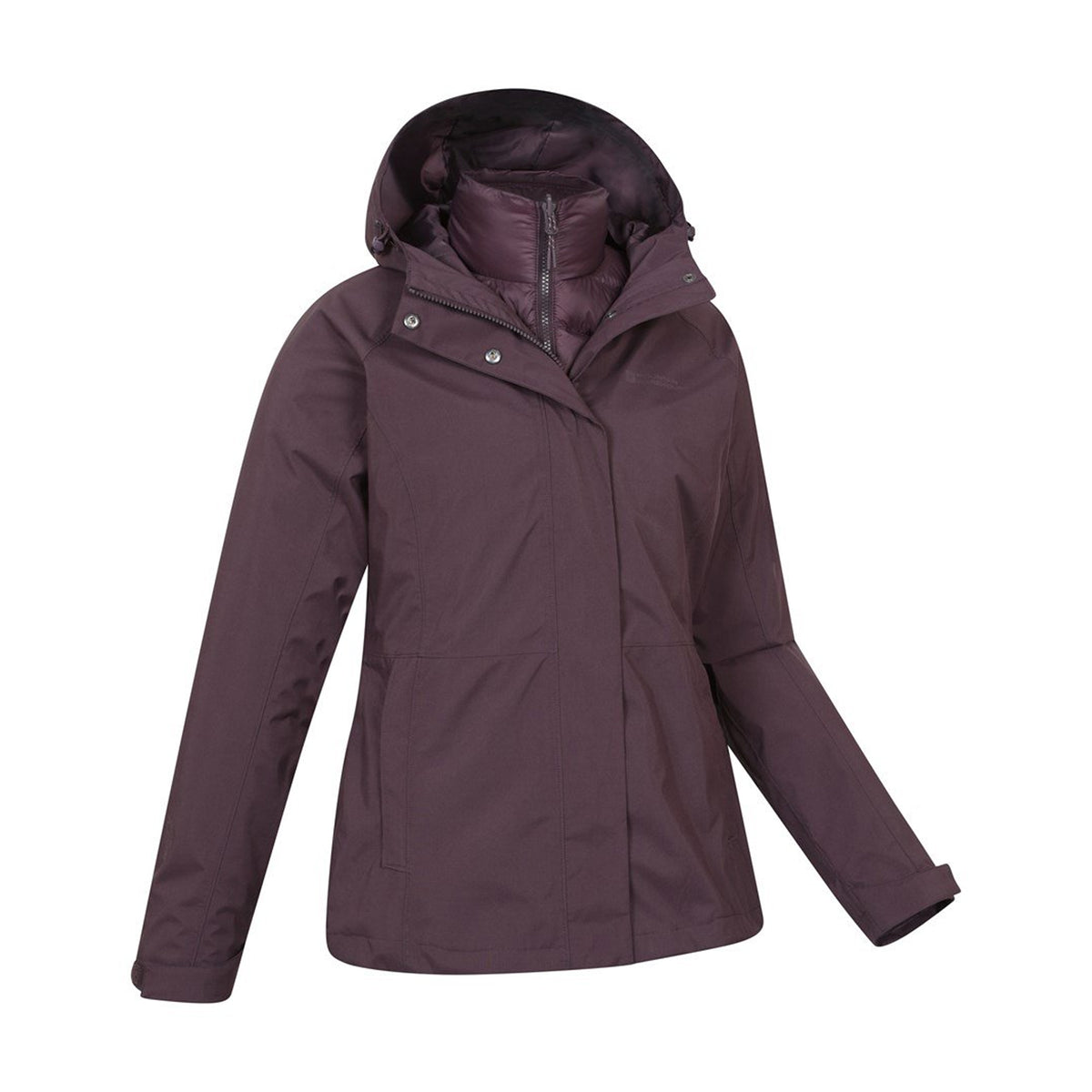 Dark Burgundy - Back - Mountain Warehouse Womens-Ladies Alaskan 3 in 1 Padded Jacket
