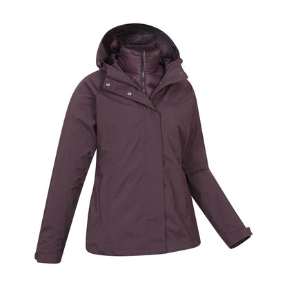 Dark Burgundy - Back - Mountain Warehouse Womens-Ladies Alaskan 3 in 1 Padded Jacket