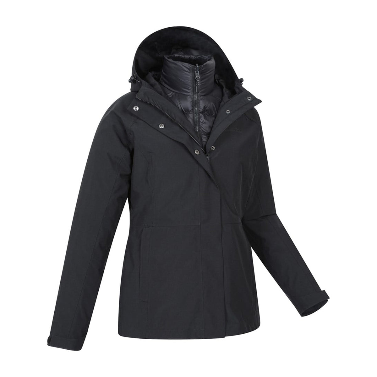 Jet Black - Back - Mountain Warehouse Womens-Ladies Alaskan 3 in 1 Padded Jacket