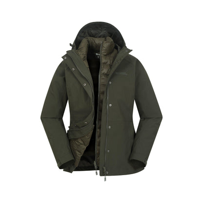 Khaki Green - Back - Mountain Warehouse Womens-Ladies Alaskan 3 in 1 Padded Jacket