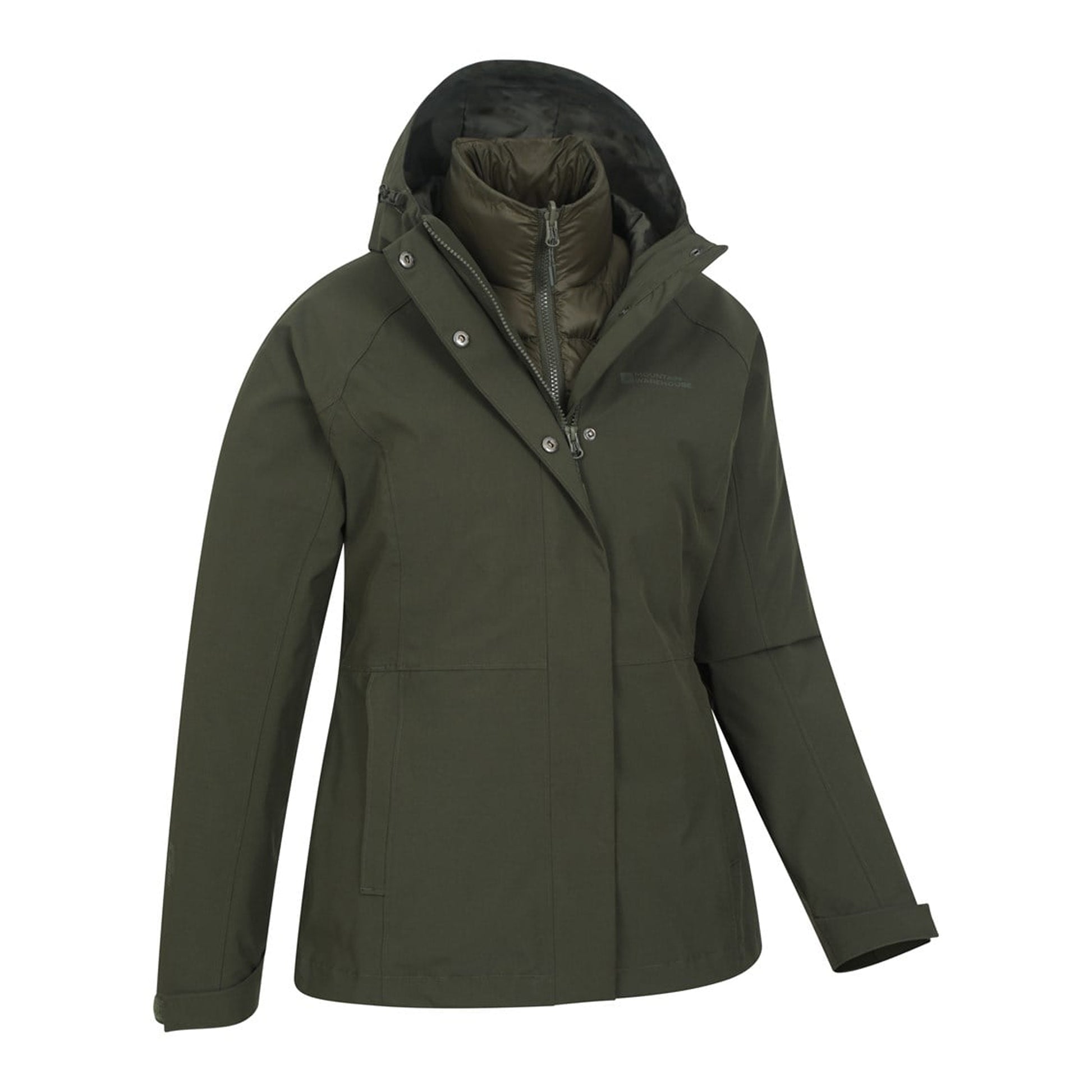 Khaki Green - Lifestyle - Mountain Warehouse Womens-Ladies Alaskan 3 in 1 Padded Jacket