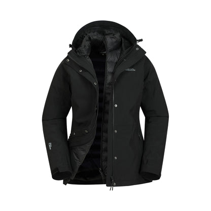 Black - Front - Mountain Warehouse Womens-Ladies Alaskan 3 in 1 Padded Jacket