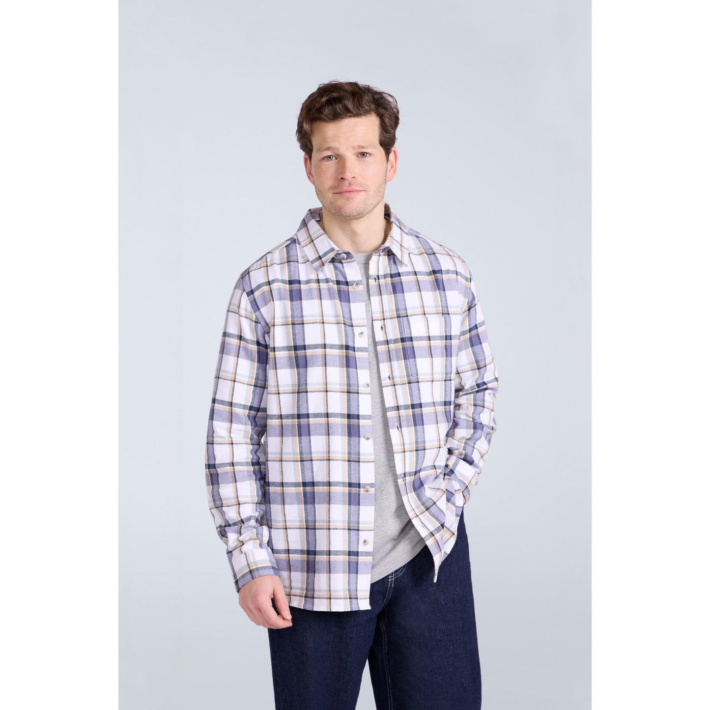 Beige - Front - Animal Mens Cove Flannel Shirt