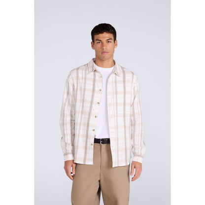 Light Beige - Front - Animal Mens Cove Flannel Shirt
