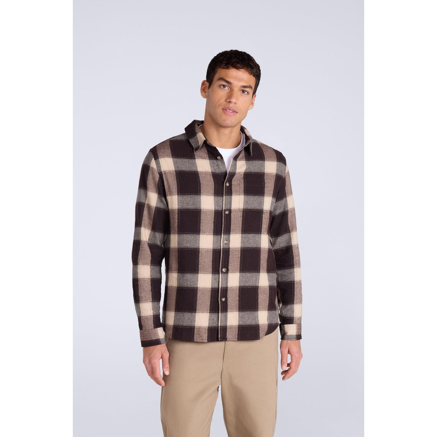 Grey - Front - Animal Mens Cove Flannel Shirt