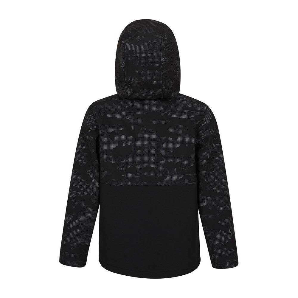 Black - Back - Mountain Warehouse Childrens-Kids Exodus Camo Soft Shell Jacket