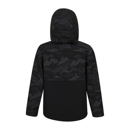 Black - Back - Mountain Warehouse Childrens-Kids Exodus Camo Soft Shell Jacket