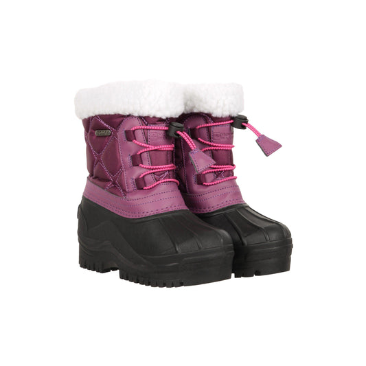 Dark Purple - Front - Mountain Warehouse Childrens-Kids Arctic Adaptive Waterproof Snow Boots
