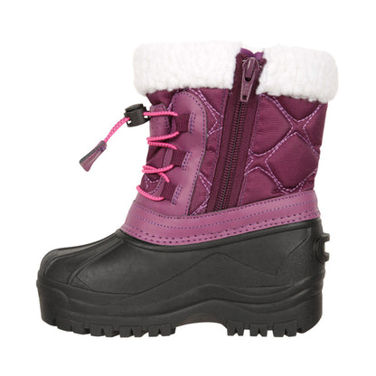 Dark Purple - Side - Mountain Warehouse Childrens-Kids Arctic Adaptive Waterproof Snow Boots