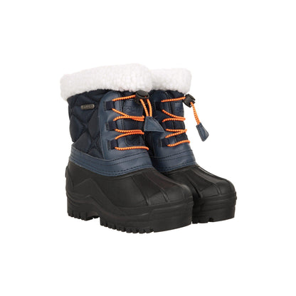 Navy - Pack Shot - Mountain Warehouse Childrens-Kids Arctic Adaptive Waterproof Snow Boots
