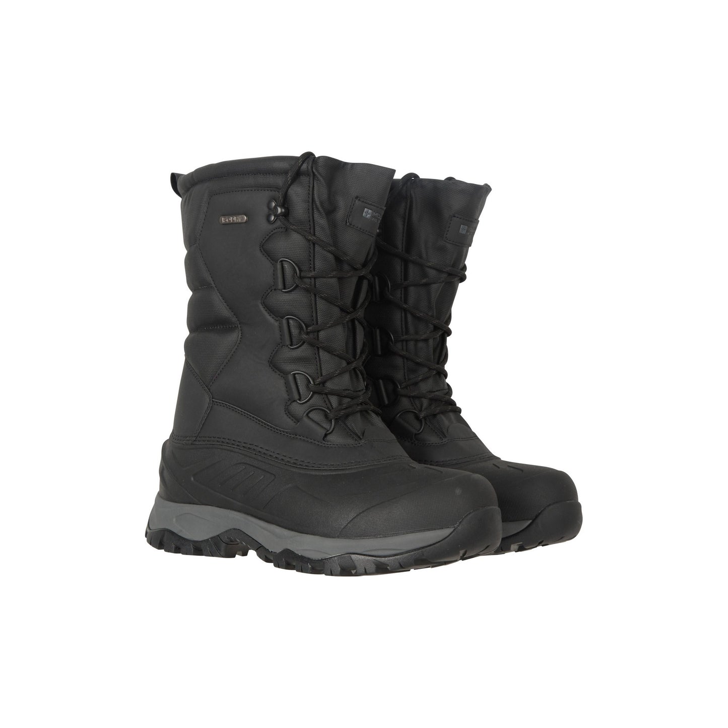 Jet Black - Close up - Mountain Warehouse Mens Nevis Extreme Suede Snow Boots