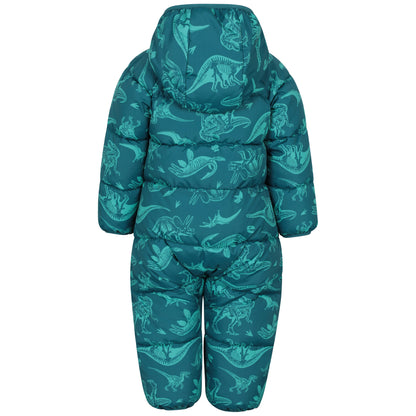 Dark Teal - Back - Mountain Warehouse Toddler Frosty Clouds Padded Snowsuit