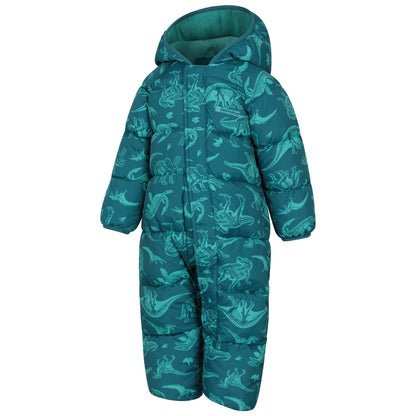 Dark Teal - Side - Mountain Warehouse Toddler Frosty Clouds Padded Snowsuit
